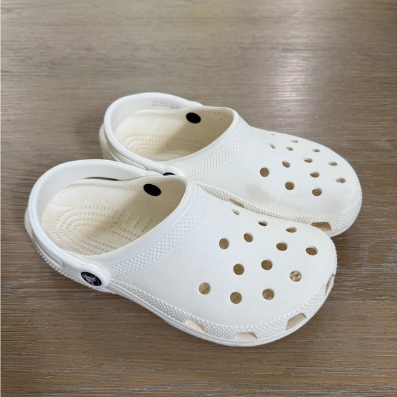 CROCS girls boys white color rubber sandals slides clogs shoes size 5.5 youth - Picture 1 of 7